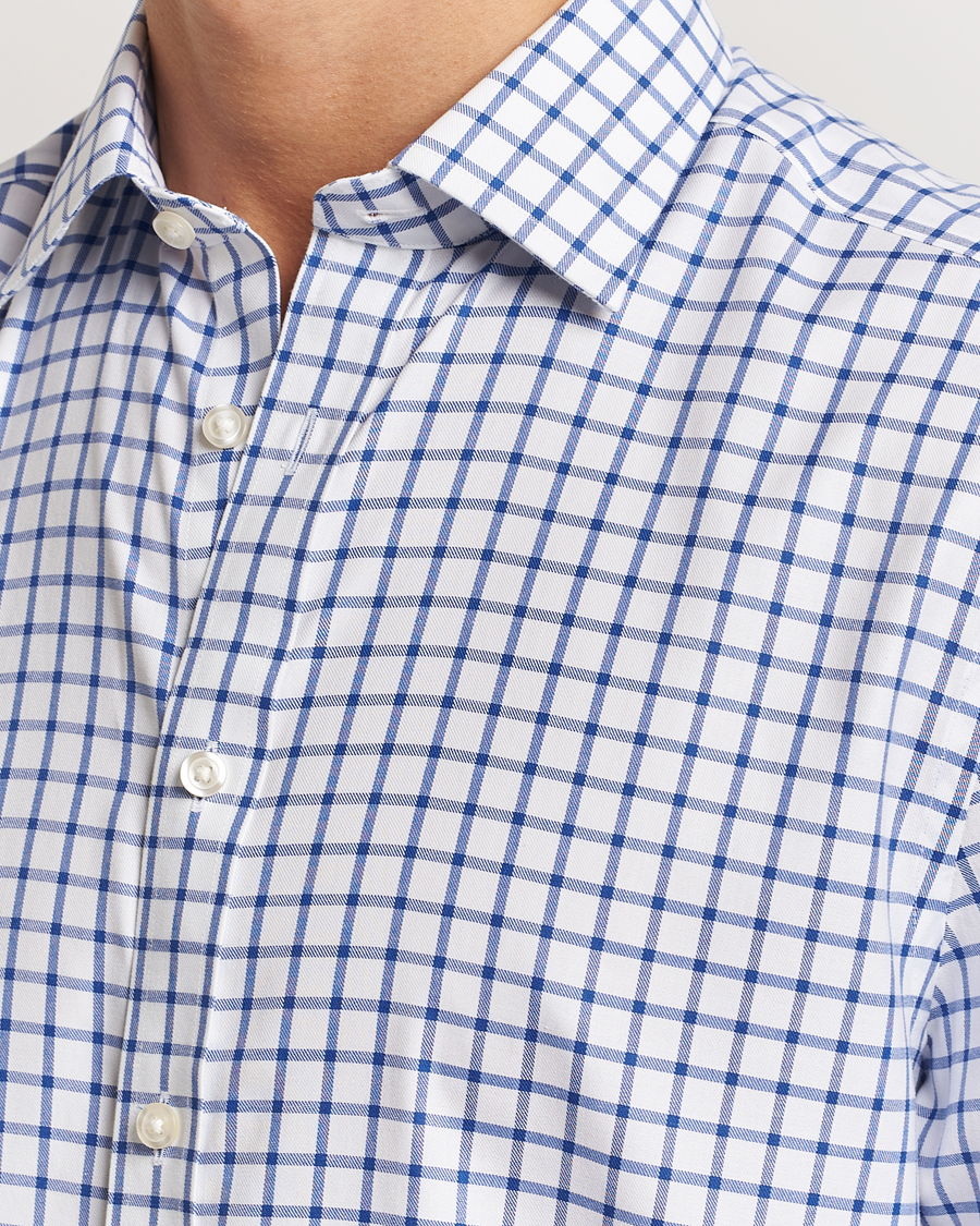 Herren | Hemden | Charles Tyrwhitt | Slim Fit Non Iron Grid Check Shirt Royal Blue