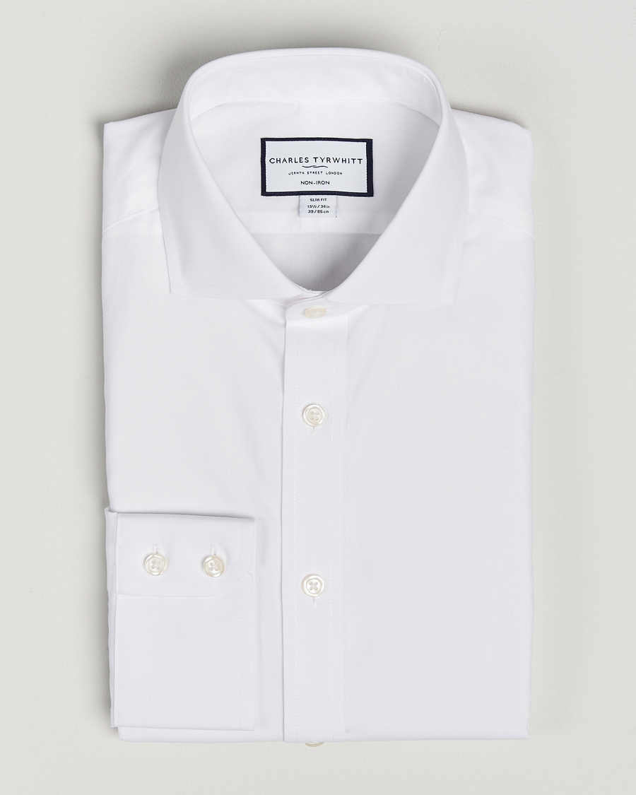 Herren | Hemden | Charles Tyrwhitt | Slim Fit Non Iron Poplin Cut Away Shirt White