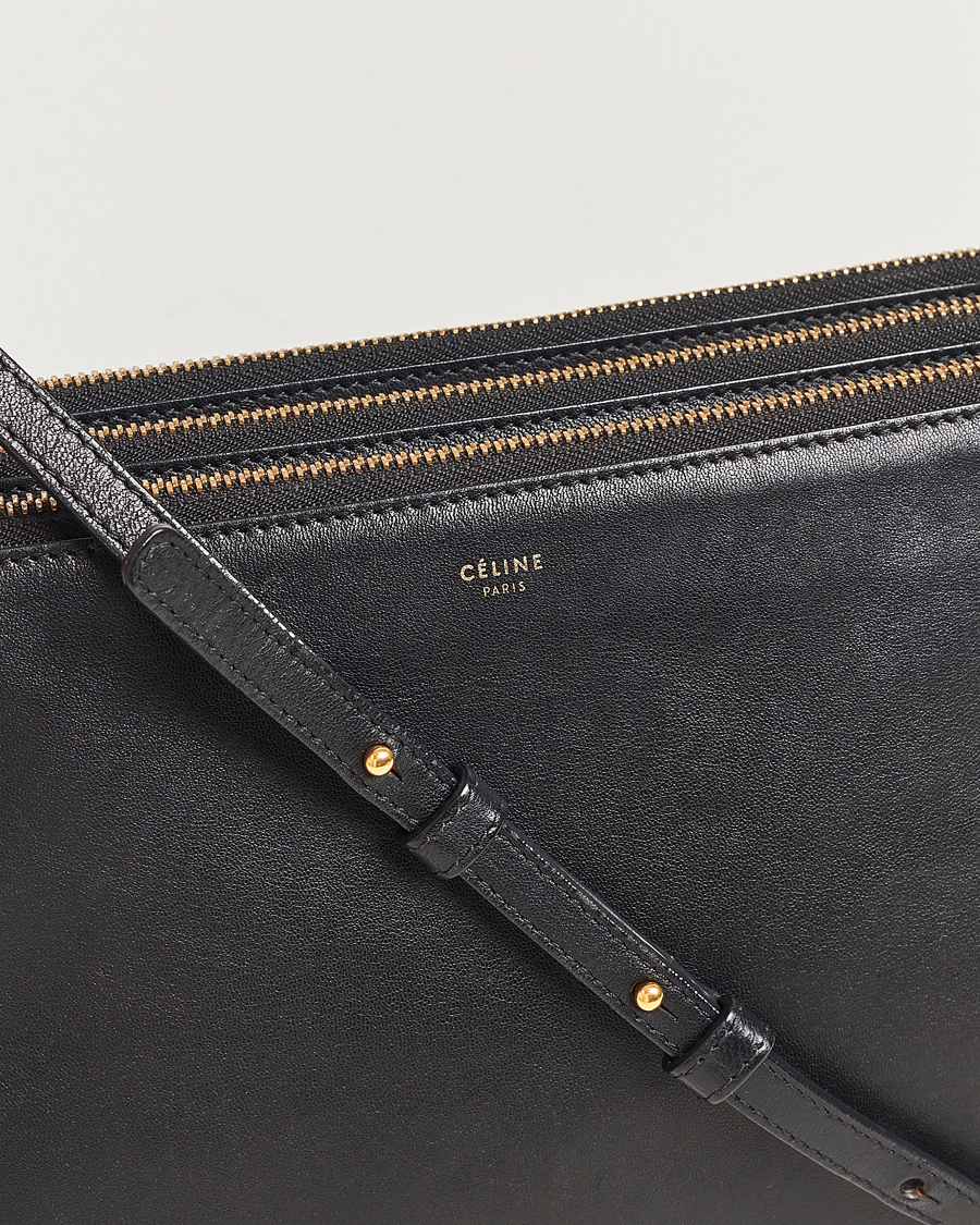 Herren | Celine Pre-Owned Trio Leather Handbag Black | Celine Pre-Owned | Trio Leather Handbag Black