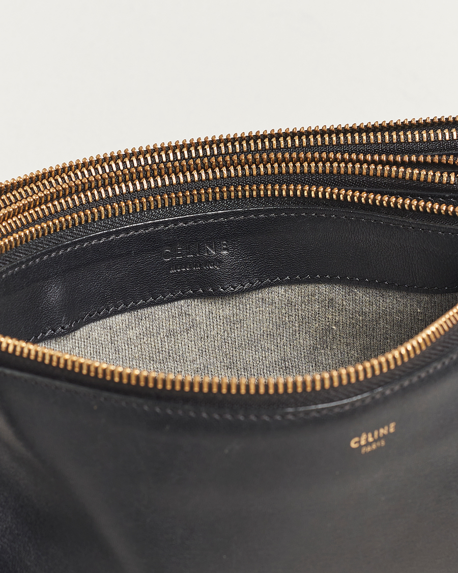 Herren | Celine Pre-Owned Trio Leather Handbag Black | Celine Pre-Owned | Trio Leather Handbag Black