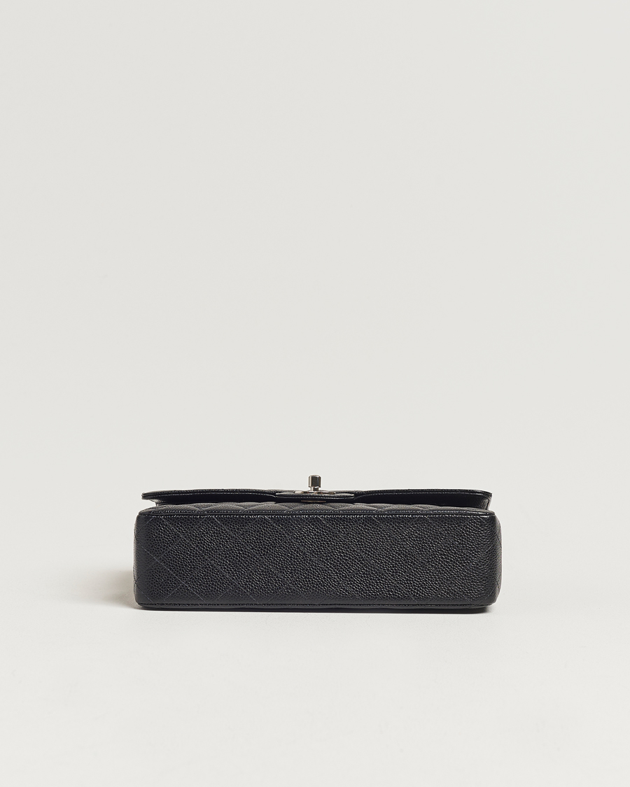 Herren | Chanel Pre-Owned Classic Medium Double Flap Bag Caviar Leather Black | Chanel Pre-Owned | Classic Medium Double Flap Bag Caviar Leather Black