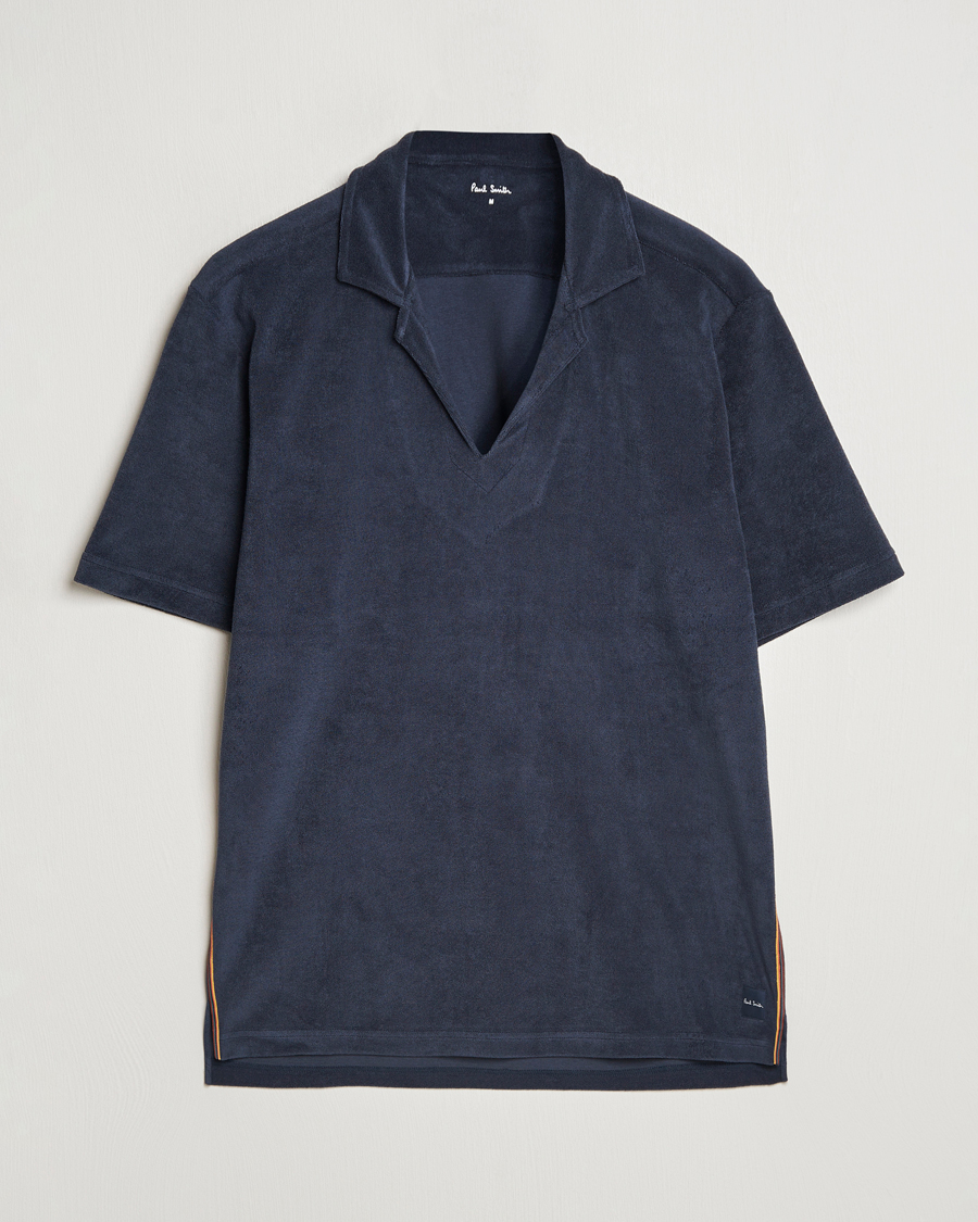 Herren | Poloshirts | Paul Smith | Stripe Towelling Polo Navy