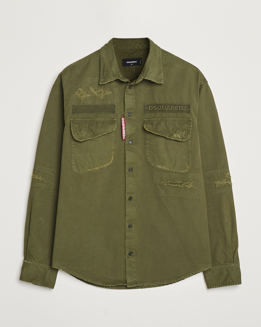 Herren | Hemden | Dsquared2 | Garment Dyed Ranger Shirt Army Green
