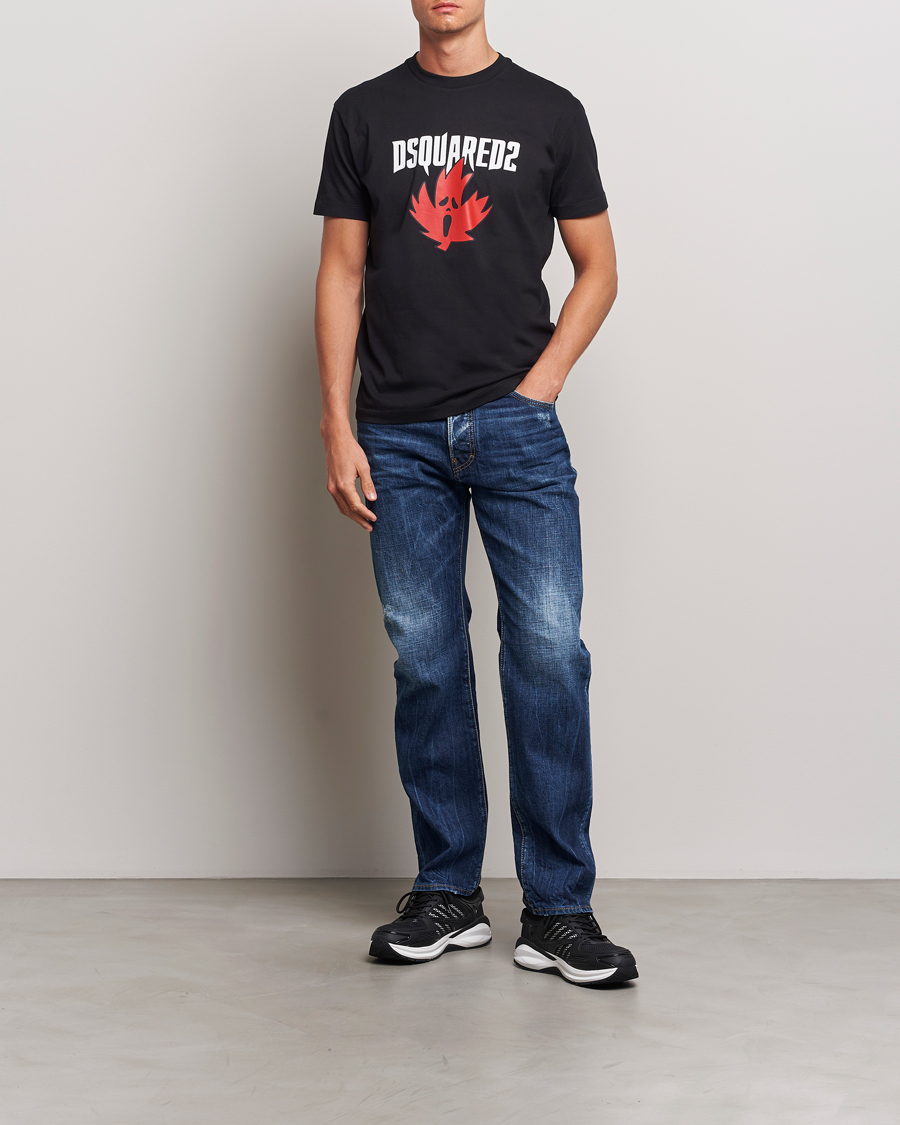 Herren | T-Shirts | Dsquared2 | Horror Leaf T-Shirt Black