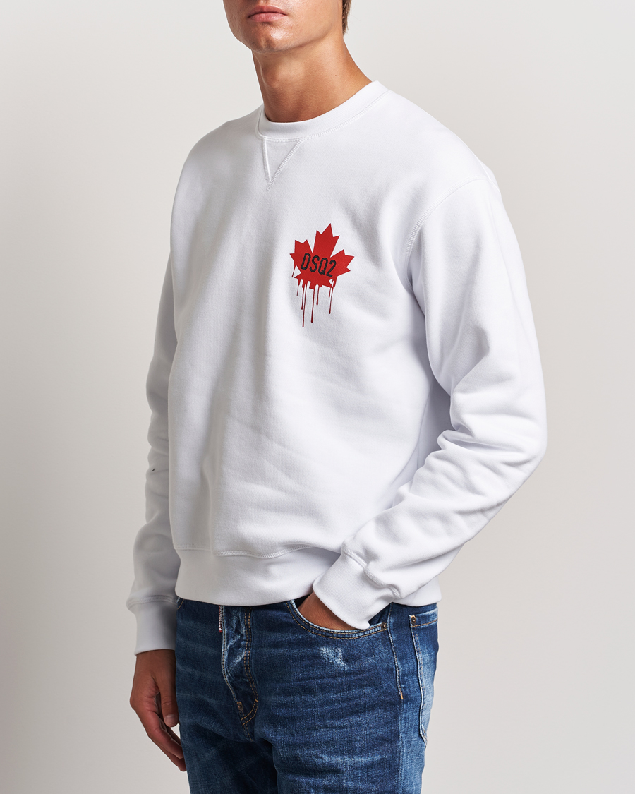 Herren | Pullover | Dsquared2 | Small Leaf Sweatshirt White
