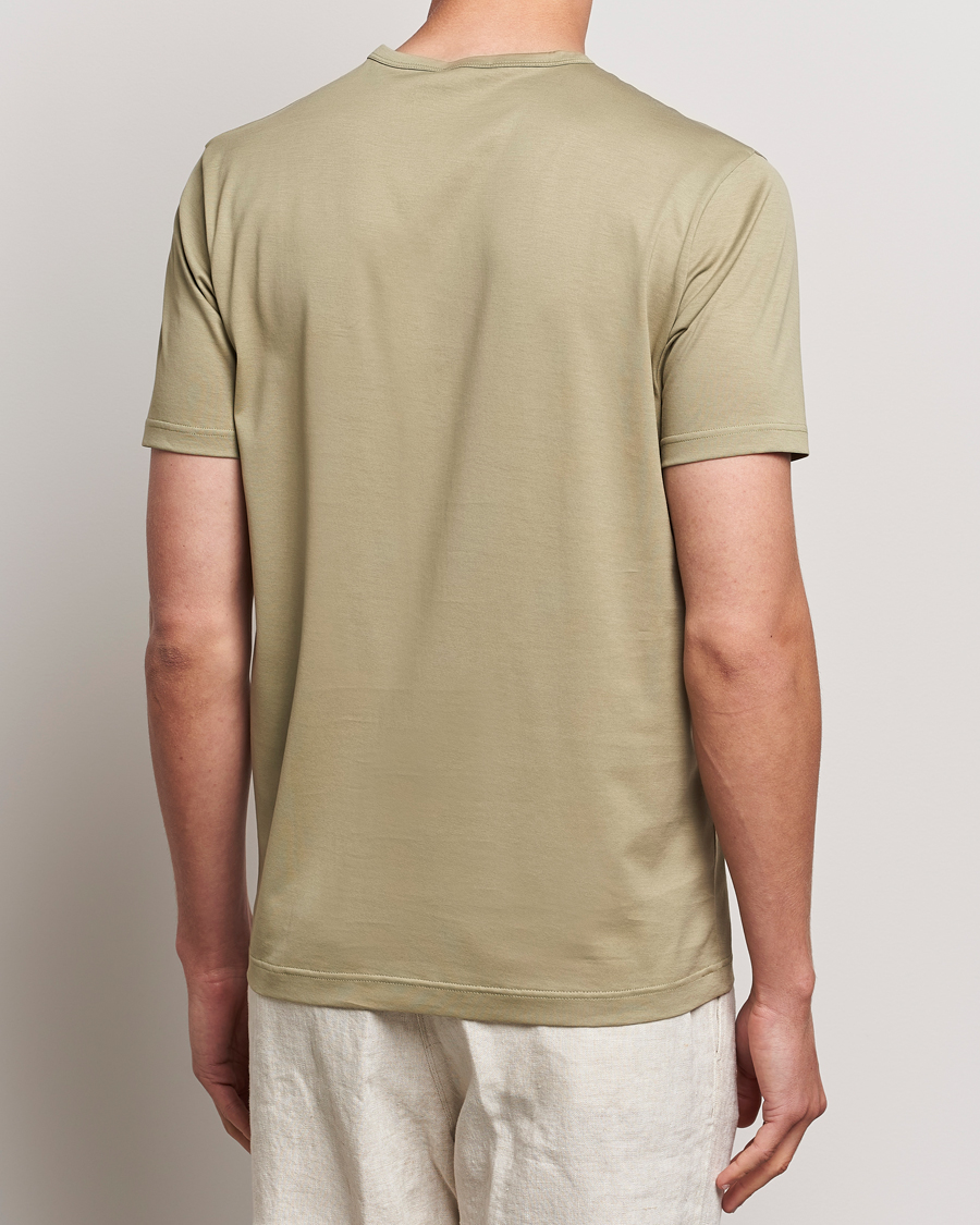 Herren | T-Shirts | Sunspel | Crew Neck Q82 Cotton T-Shirt Pale Khaki