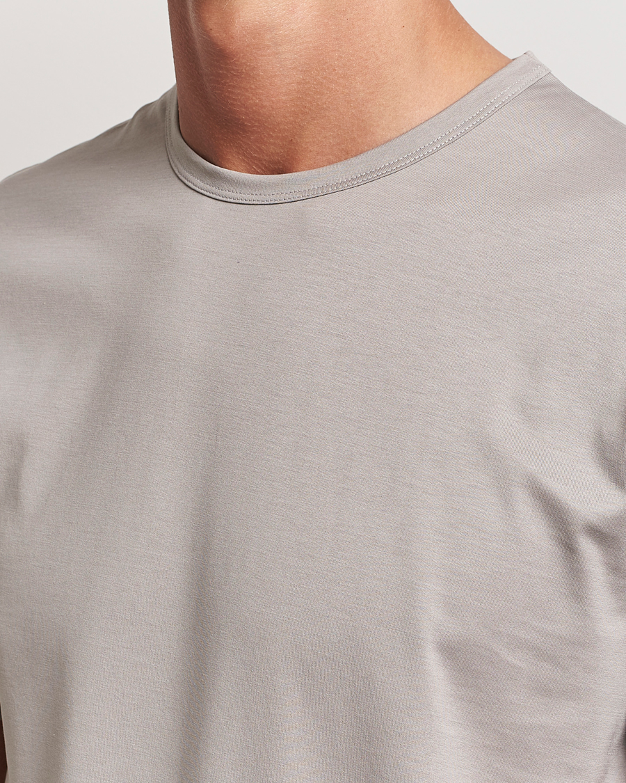 Herren | T-Shirts | Sunspel | Crew Neck Q82 Cotton T-Shirt Mid Grey