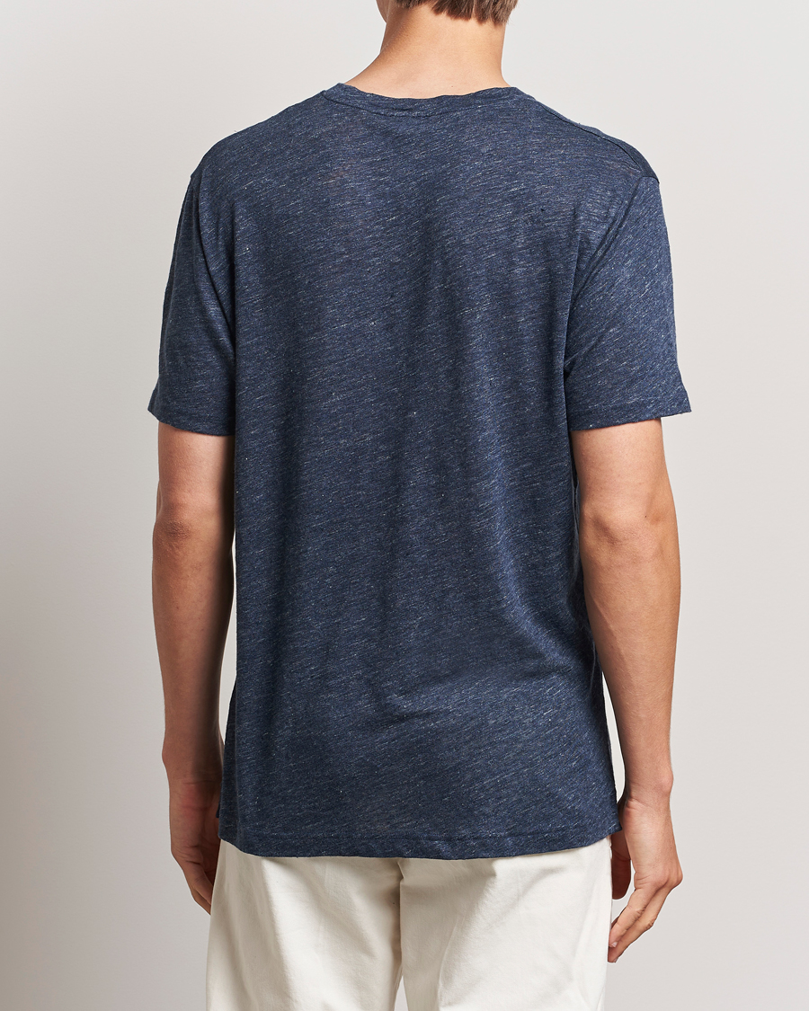 Herren | T-Shirts | Sunspel | Linen T-Shirt Navy Melange