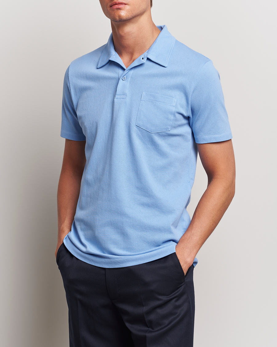 Herren | Poloshirts | Sunspel | Riviera Polo Shirt Cool Blue