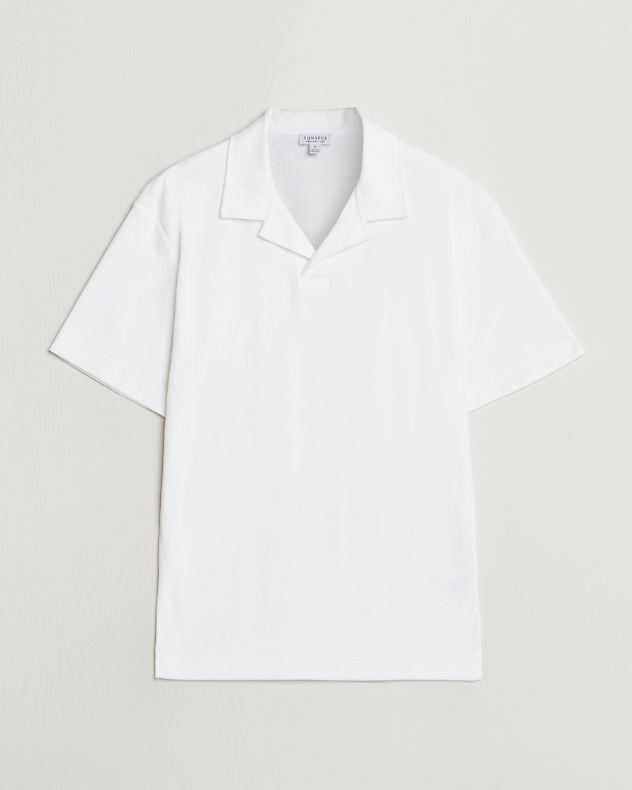 Herren | Poloshirts | Sunspel | Terry Polo White