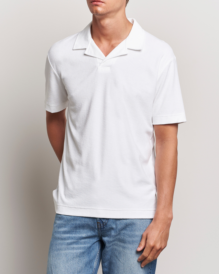Herren | Poloshirts | Sunspel | Terry Polo White