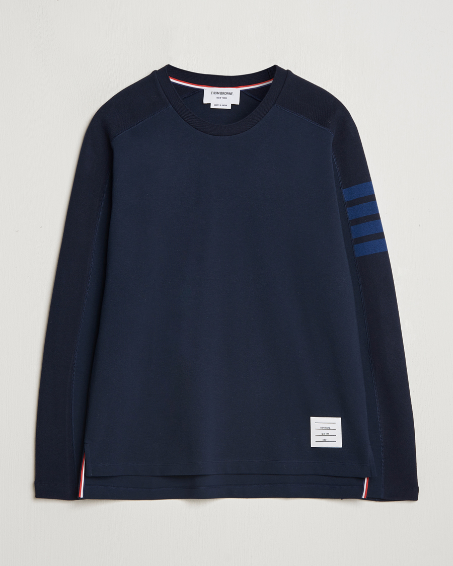 Herren | T-Shirts | Thom Browne | Long Sleeve 4-Bar T-Shirt Navy