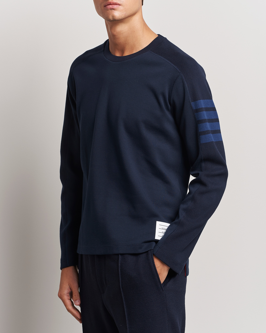Herren | T-Shirts | Thom Browne | Long Sleeve 4-Bar T-Shirt Navy