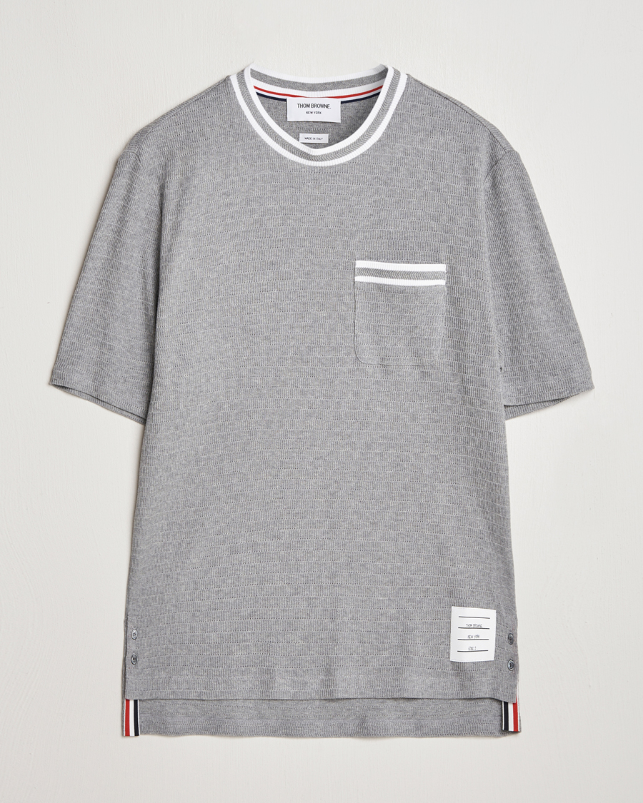 Herren | T-Shirts | Thom Browne | Short Sleeve Contrast T-Shirt Light Grey