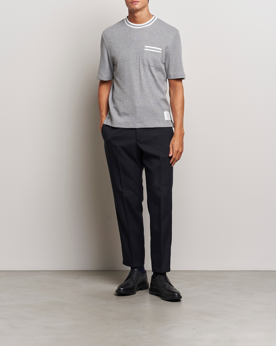 Herren | T-Shirts | Thom Browne | Short Sleeve Contrast T-Shirt Light Grey