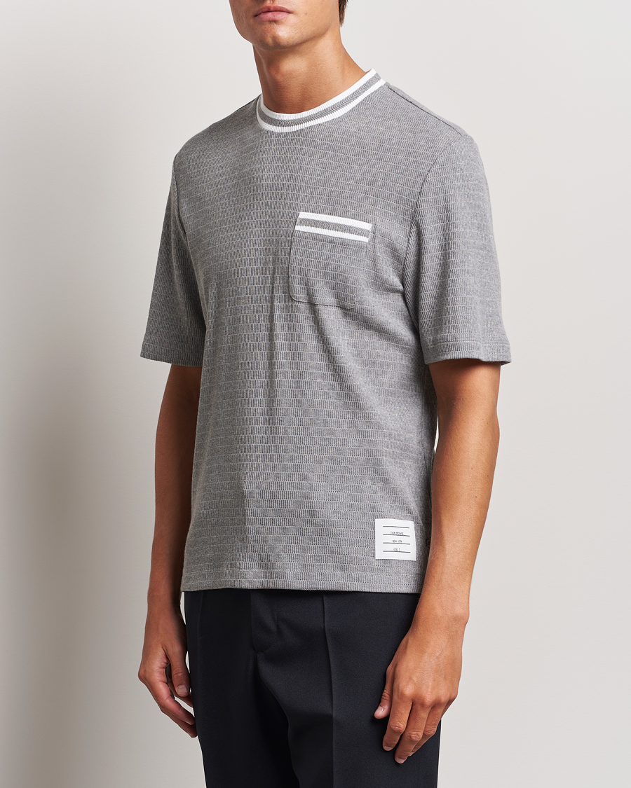 Herren | T-Shirts | Thom Browne | Short Sleeve Contrast T-Shirt Light Grey