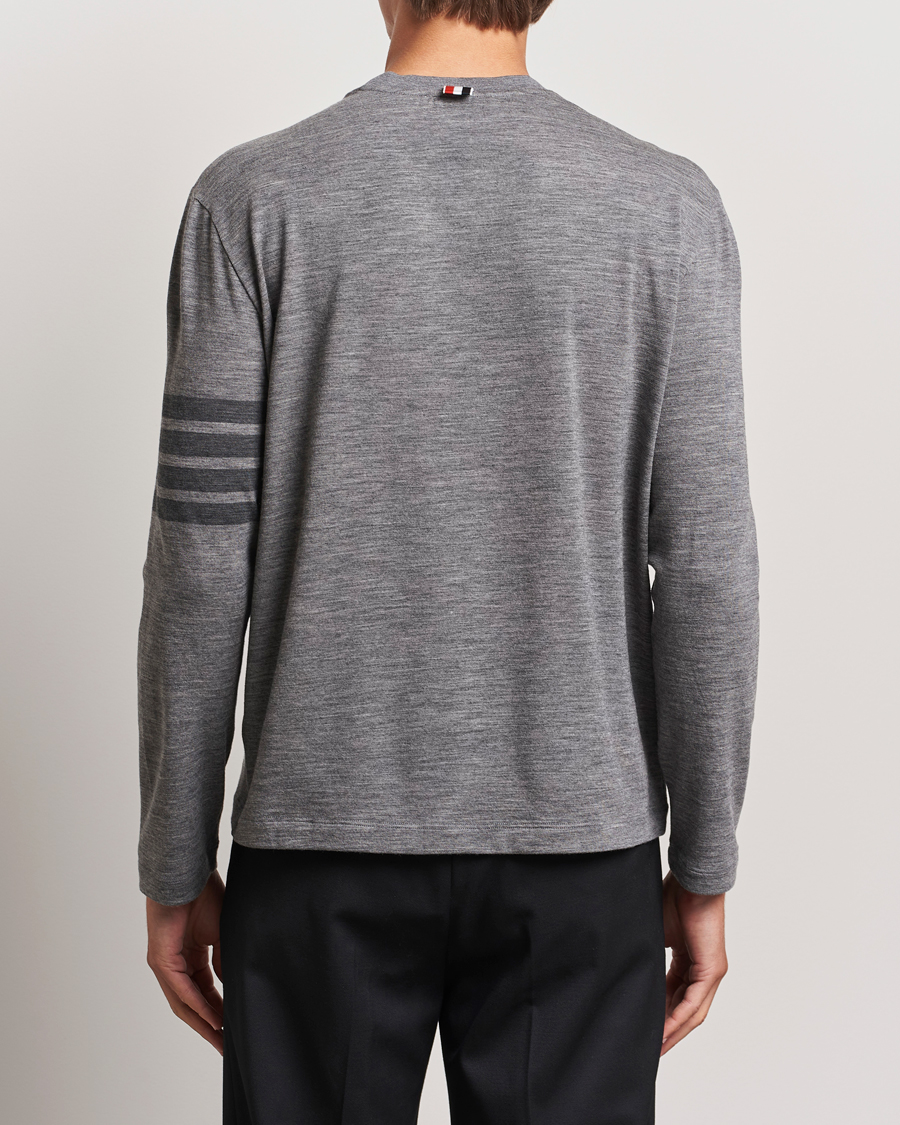 Herren | T-Shirts | Thom Browne | Long Sleeve Wool Jersey T-Shirt Medium Grey