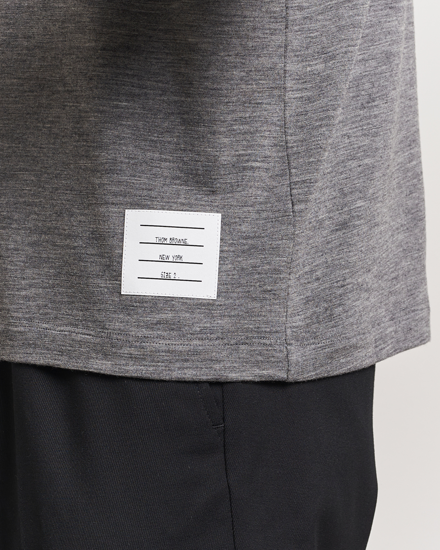 Herren | T-Shirts | Thom Browne | Long Sleeve Wool Jersey T-Shirt Medium Grey