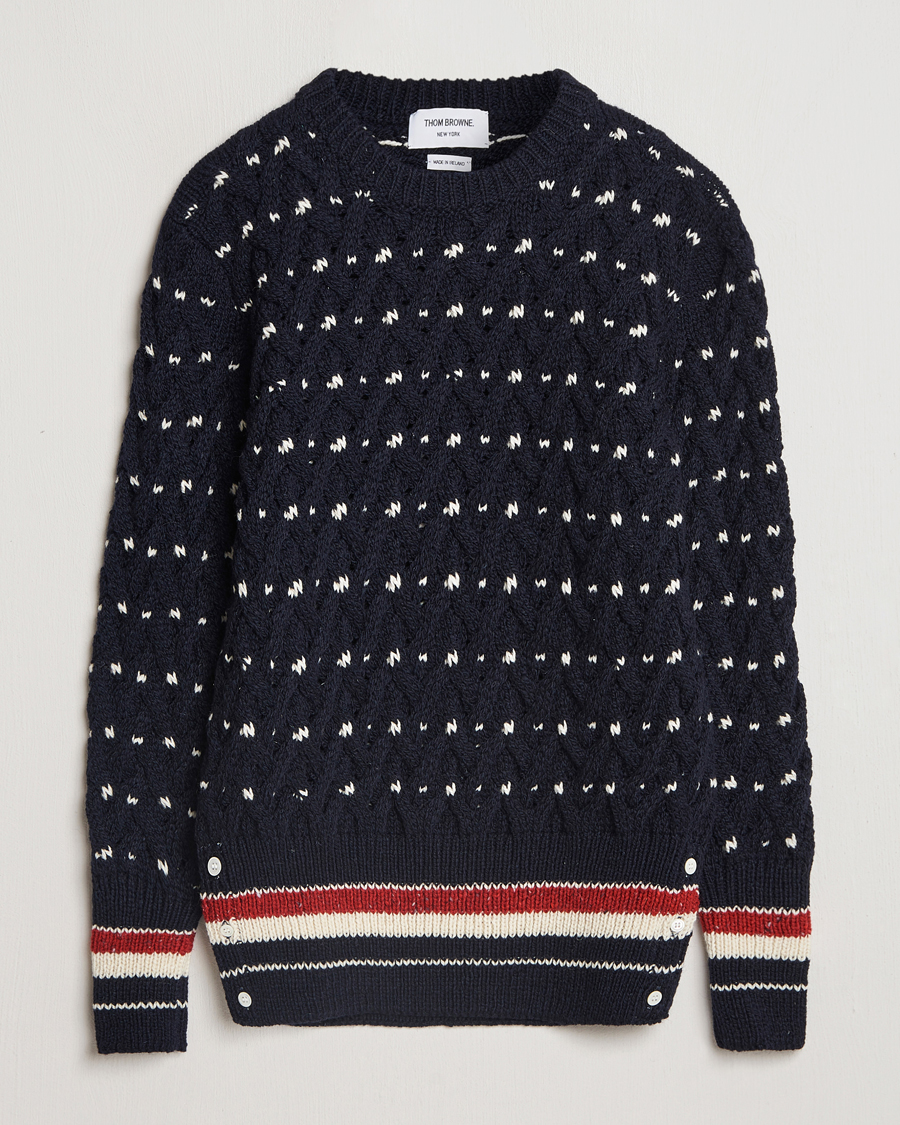 Herren | Pullover | Thom Browne | Donegal Cable Sweater Navy