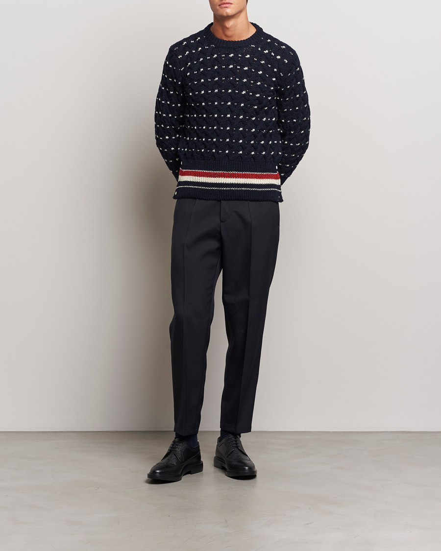 Herren | Pullover | Thom Browne | Donegal Cable Sweater Navy