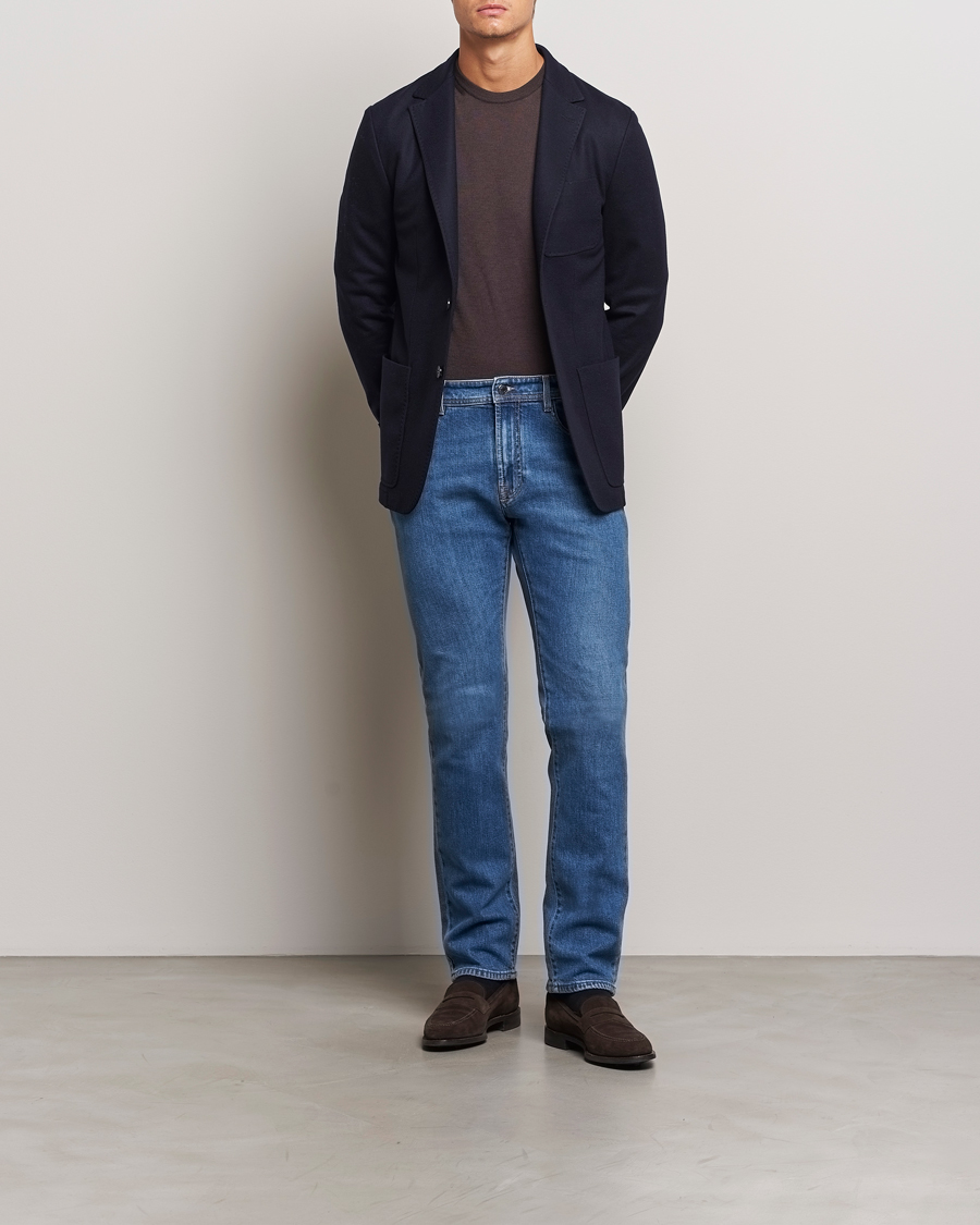 Herren | Sakkos | Canali | Soft Wool Jersey Blazer Navy