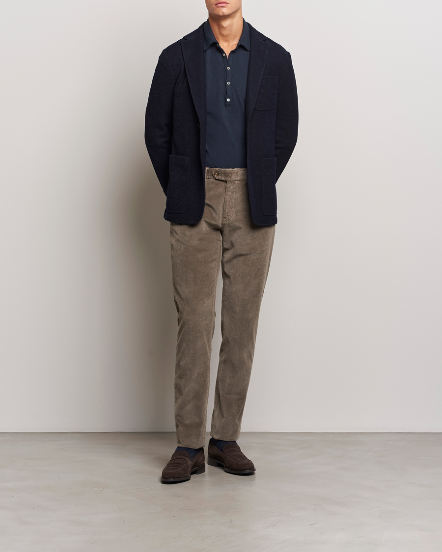 Herren | Sakkos | Canali | Structured Wool Jersey Blazer Navy