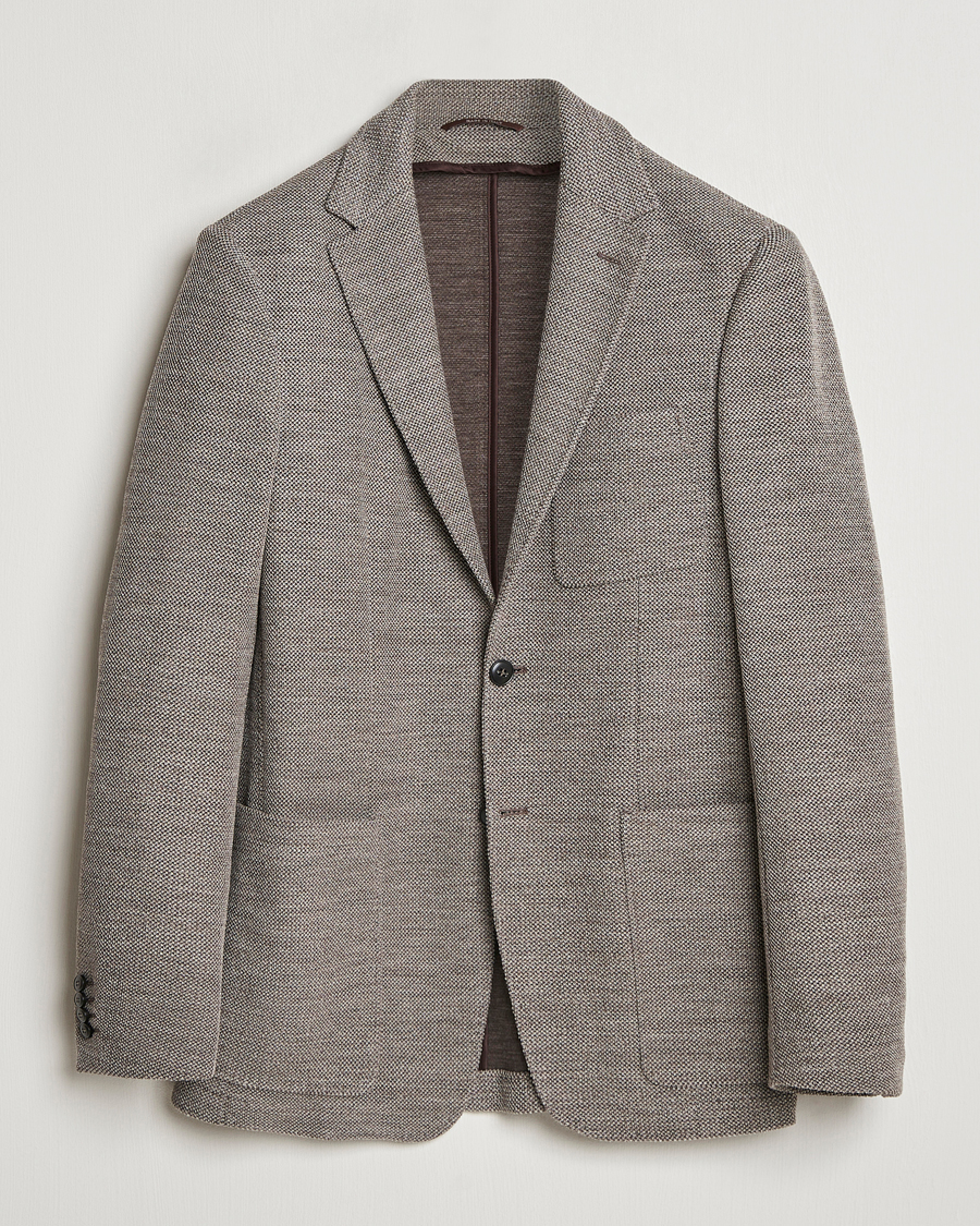 Herren | Sakkos | Canali | Structured Wool Jersey Blazer Beige