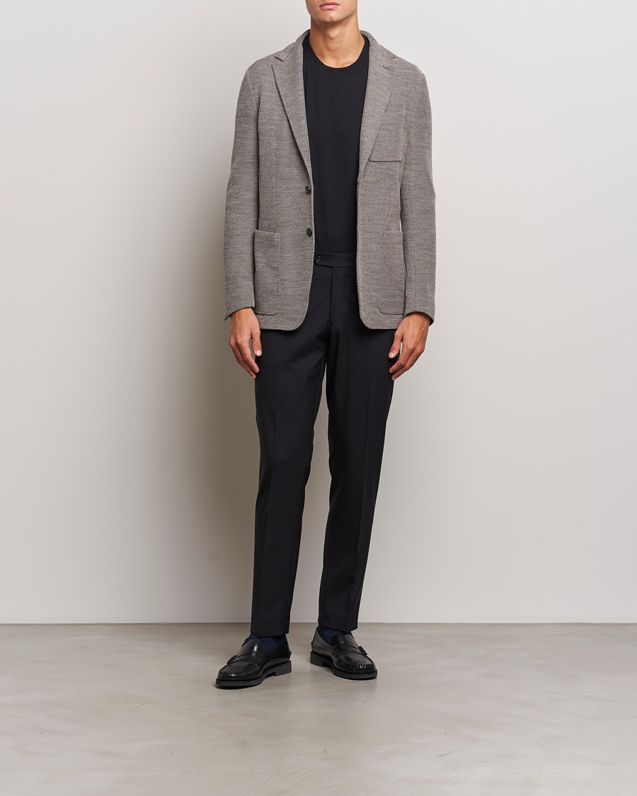 Herren | Sakkos | Canali | Structured Wool Jersey Blazer Beige