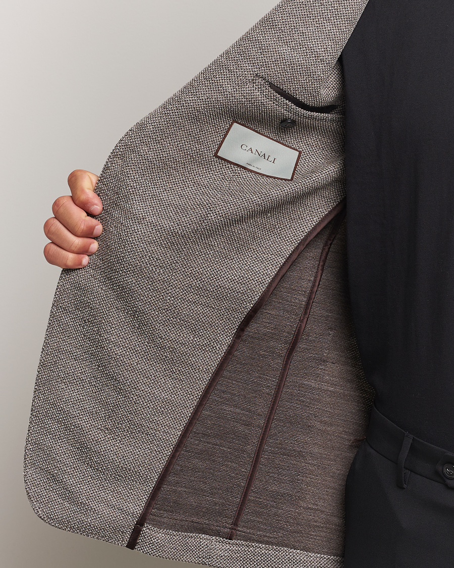 Herren | Sakkos | Canali | Structured Wool Jersey Blazer Beige