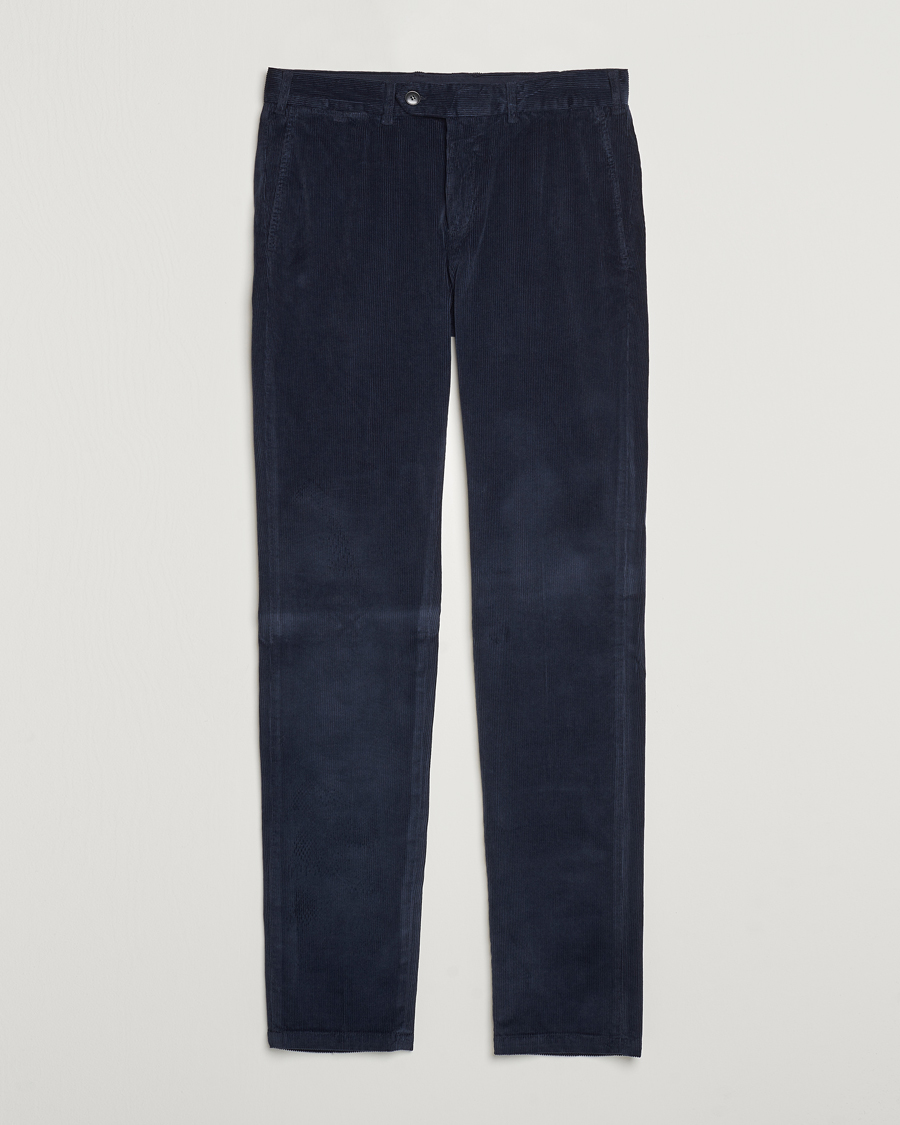 Herren | Hosen | Canali | Slim Fit Corduroy Trousers Navy