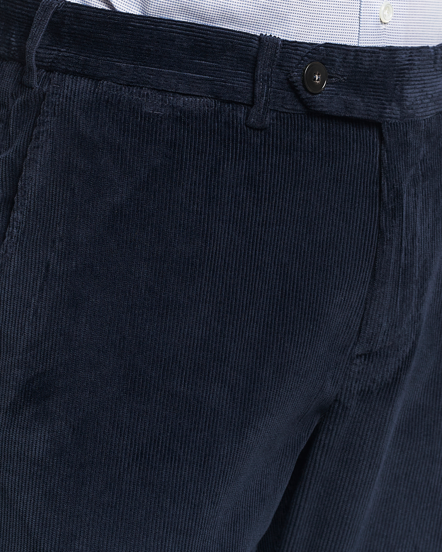 Herren | Hosen | Canali | Slim Fit Corduroy Trousers Navy