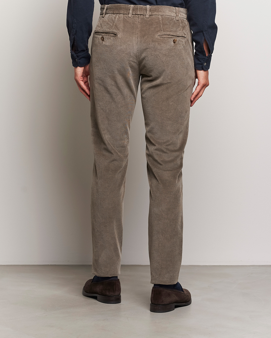 Herren | Hosen | Canali | Slim Fit Corduroy Trousers Taupe