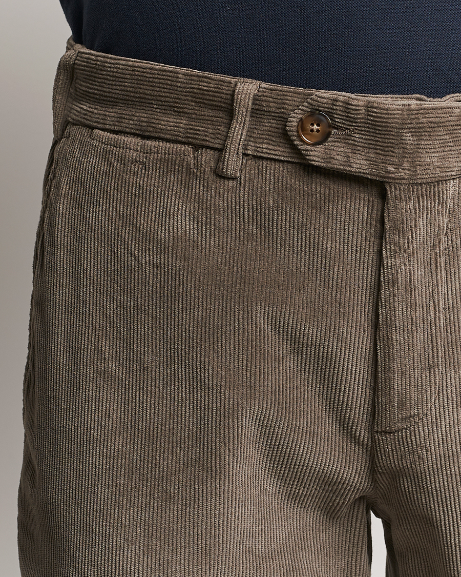 Herren | Hosen | Canali | Slim Fit Corduroy Trousers Taupe
