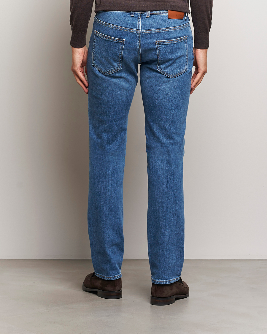 Herren | Jeans | Canali | Slim Fit Stretch Denim Dark Blue Wash