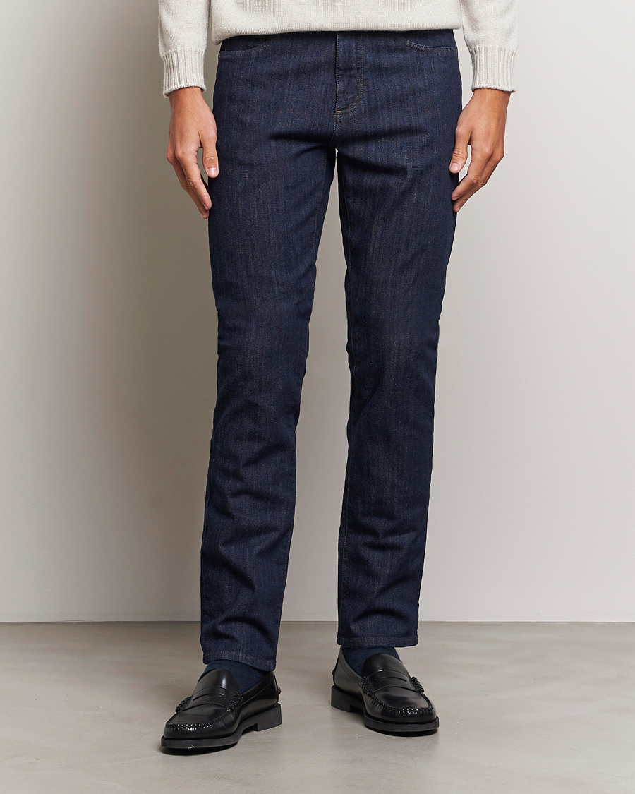Herren | Jeans | Canali | Slim Fit Stretch Denim Dark Rinse