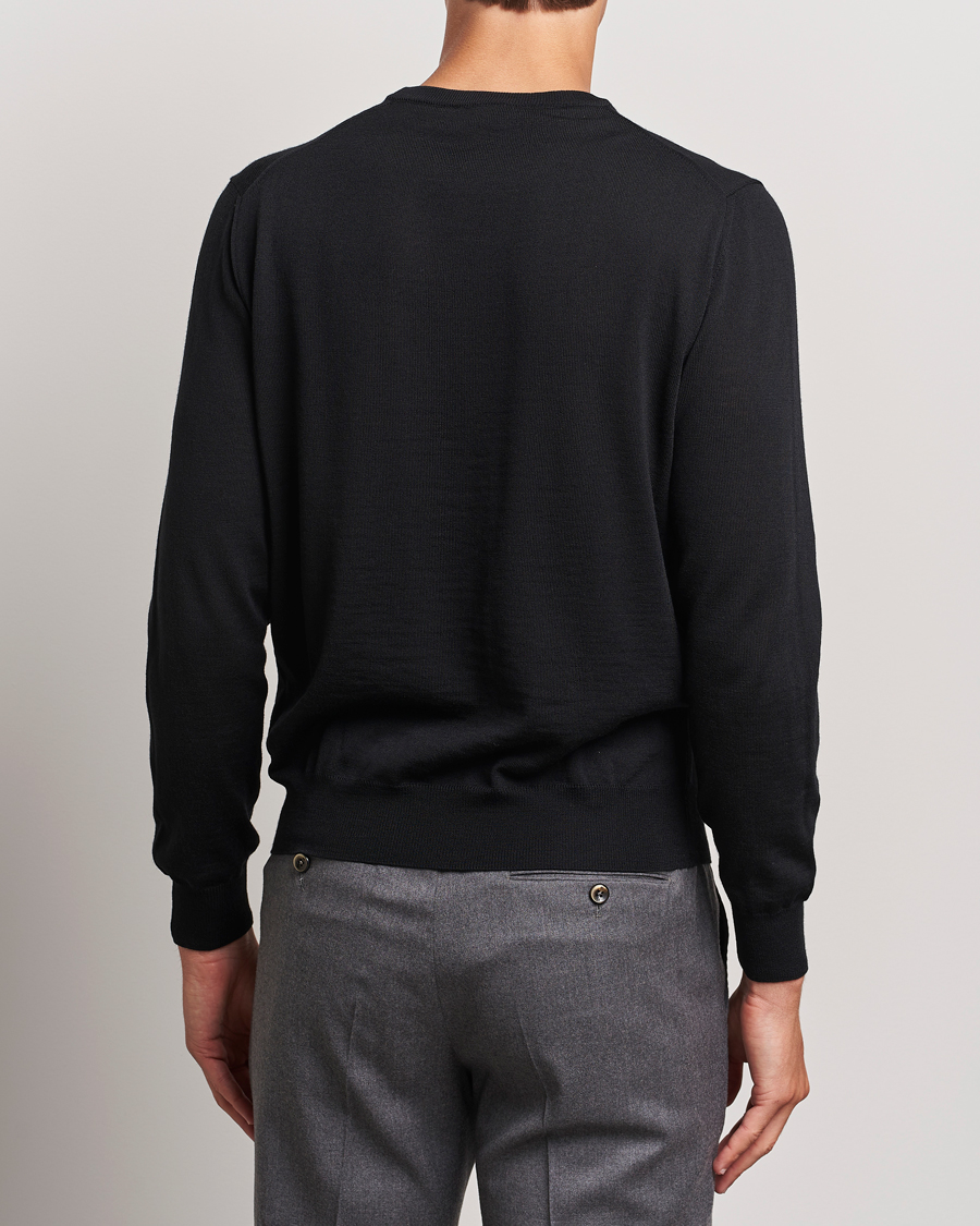 Herren | Pullover | Canali | Merino Wool Crew Neck Black
