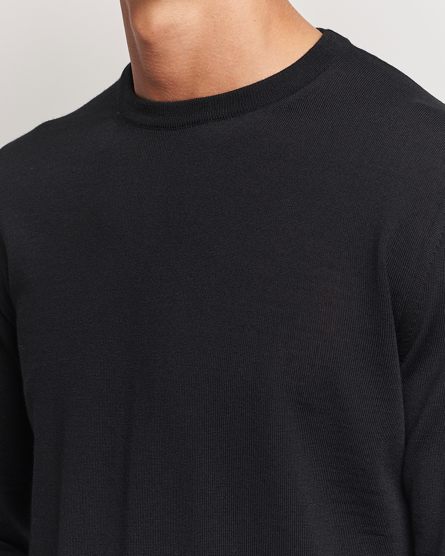 Herren | Pullover | Canali | Merino Wool Crew Neck Black