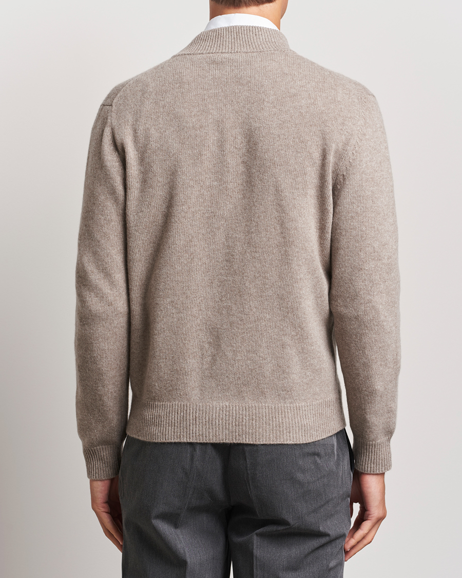 Herren | Pullover | Canali | Wool/Cashmere Full Zip Sweater Beige