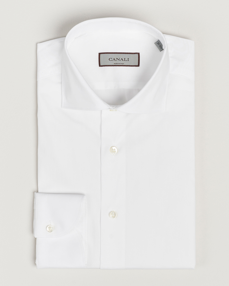 Herren | Hemden | Canali | Slim Fit Cotton/Stretch Shirt White