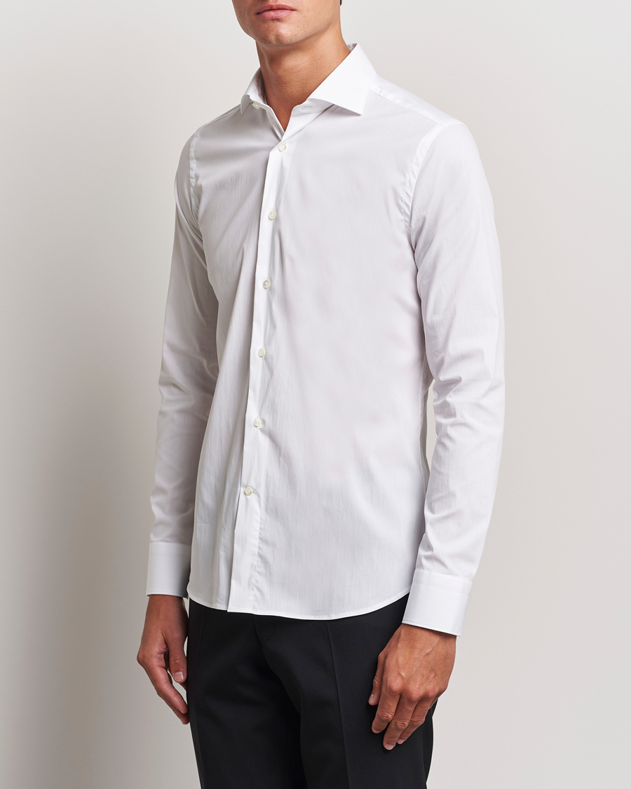 Herren | Hemden | Canali | Slim Fit Cotton/Stretch Shirt White