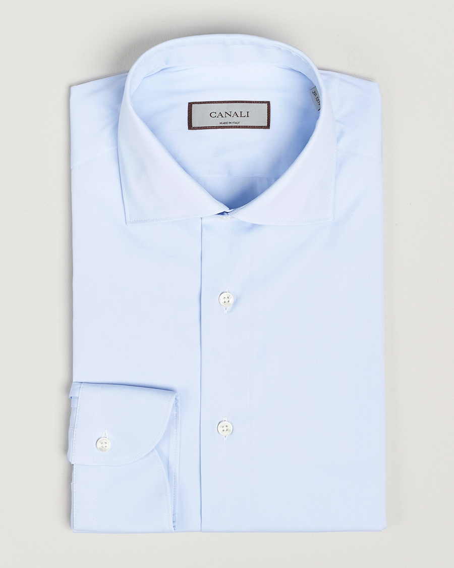 Herren | Hemden | Canali | Slim Fit Cotton/Stretch Shirt Light Blue