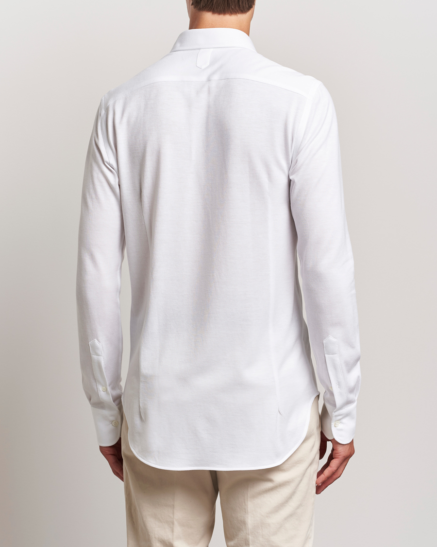 Herren | Hemden | Canali | Slim Fit Stretch Piquet Shirt White