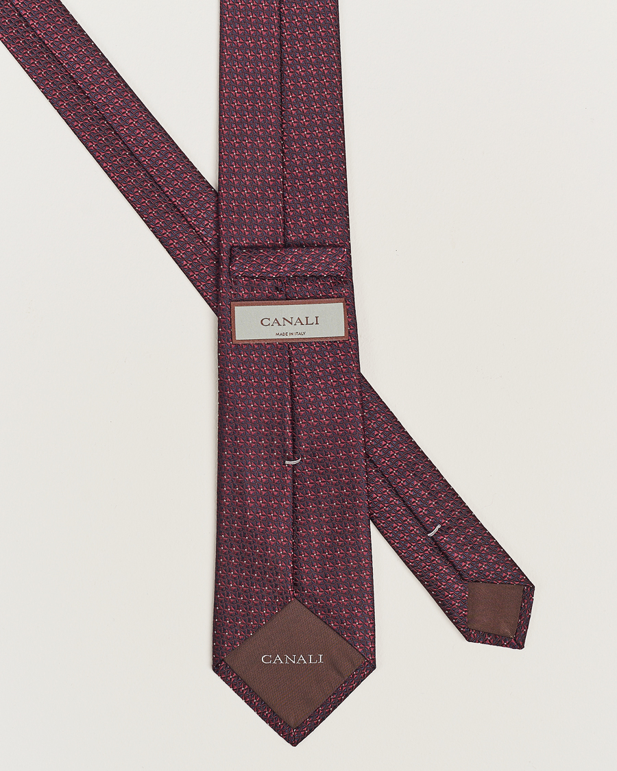 Herren | Canali Jacquard Silk Tie Burgundy | Canali | Jacquard Silk Tie Burgundy