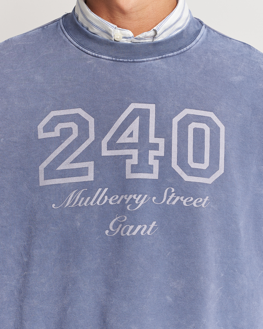 Herren | Pullover | GANT 240 Mulberry Street | Vintage Washed Crew Neck Sweatshirt Dusty Blue Sea