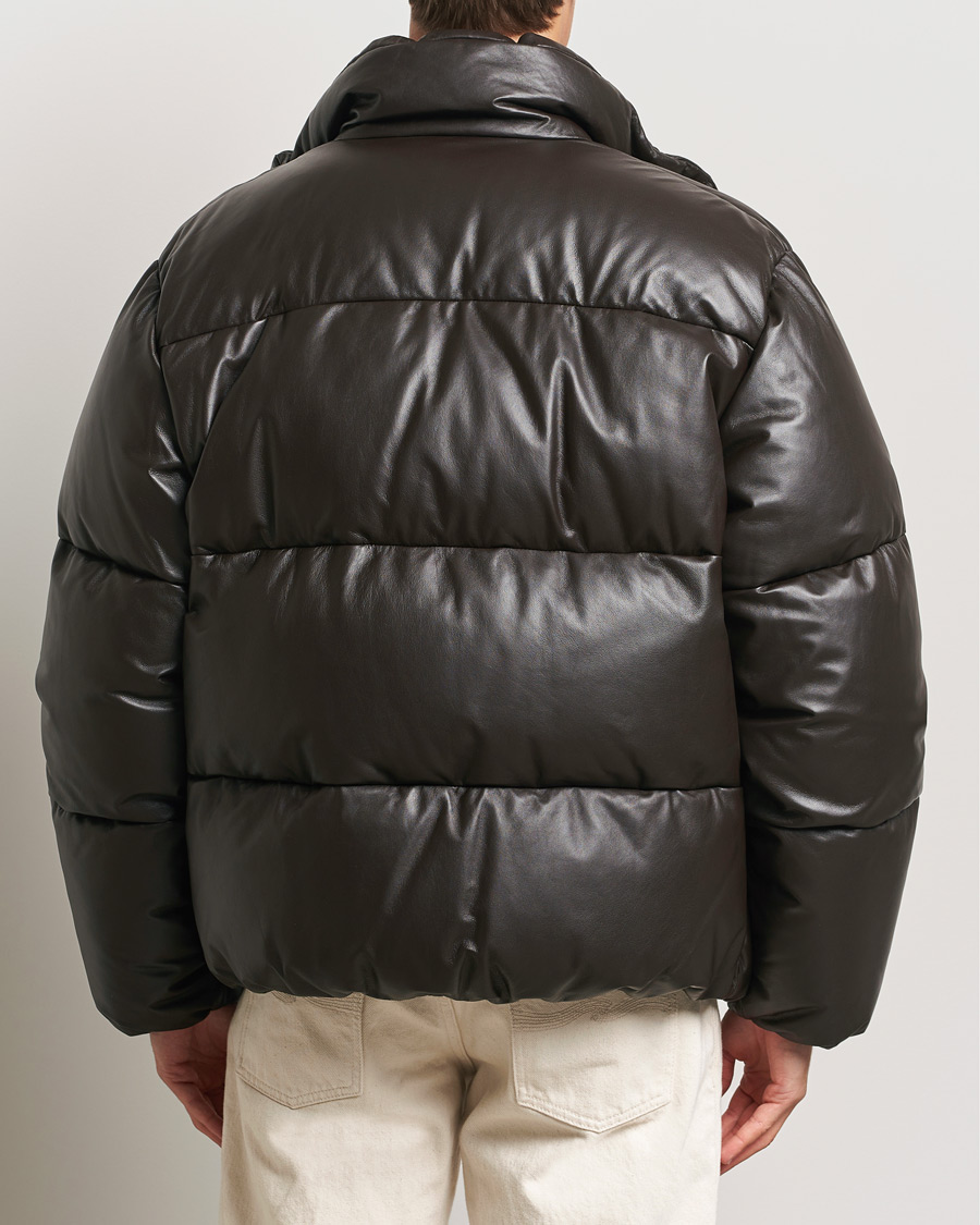 Herren | Jacken | GANT 240 Mulberry Street | Leather Down Puffer Jacket Deep Brown