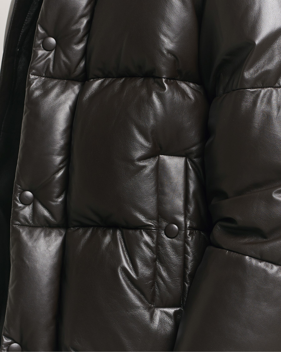 Herren | Jacken | GANT 240 Mulberry Street | Leather Down Puffer Jacket Deep Brown