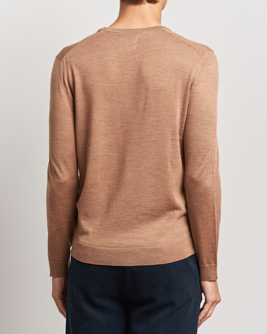 Herren | Pullover | GANT | Extrafine Merino Wool C-Neck Dk Sand Melange