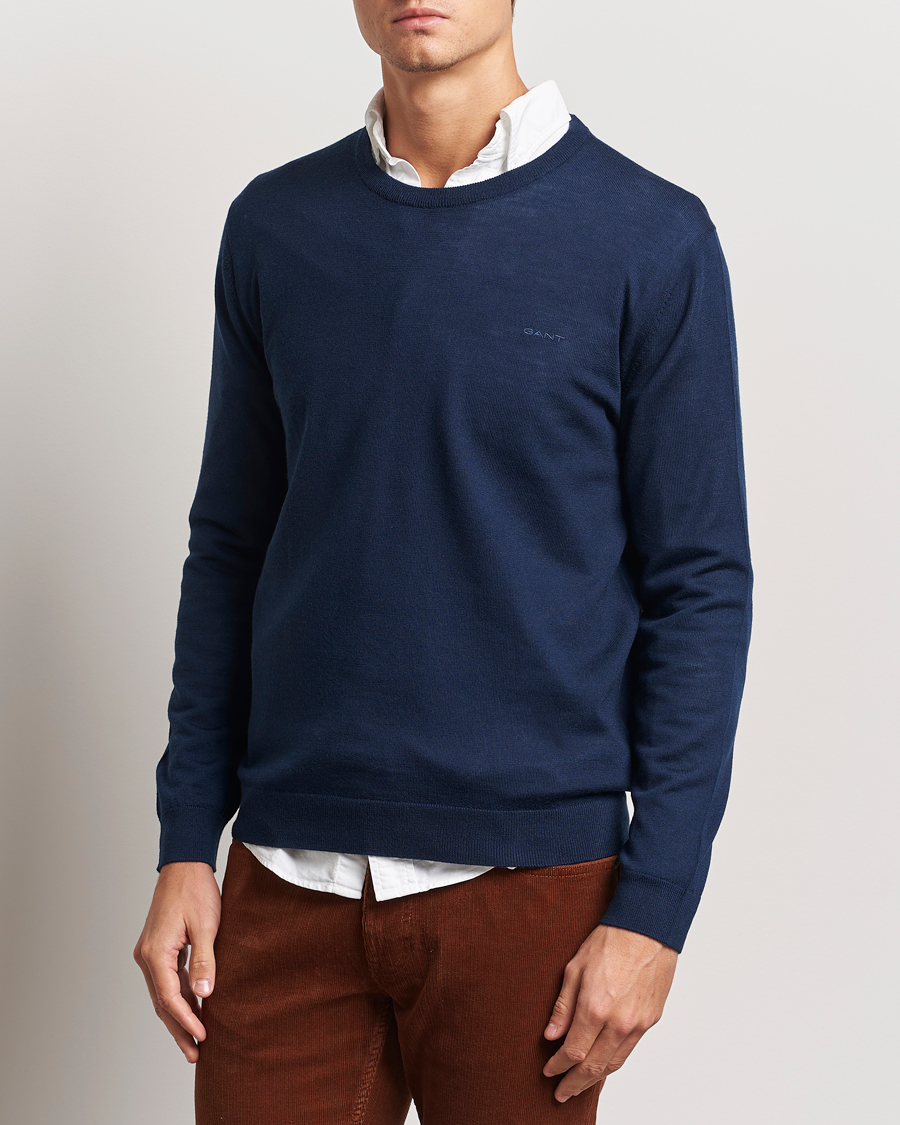 Herren | Pullover | GANT | Extrafine Merino Wool C-Neck Marine