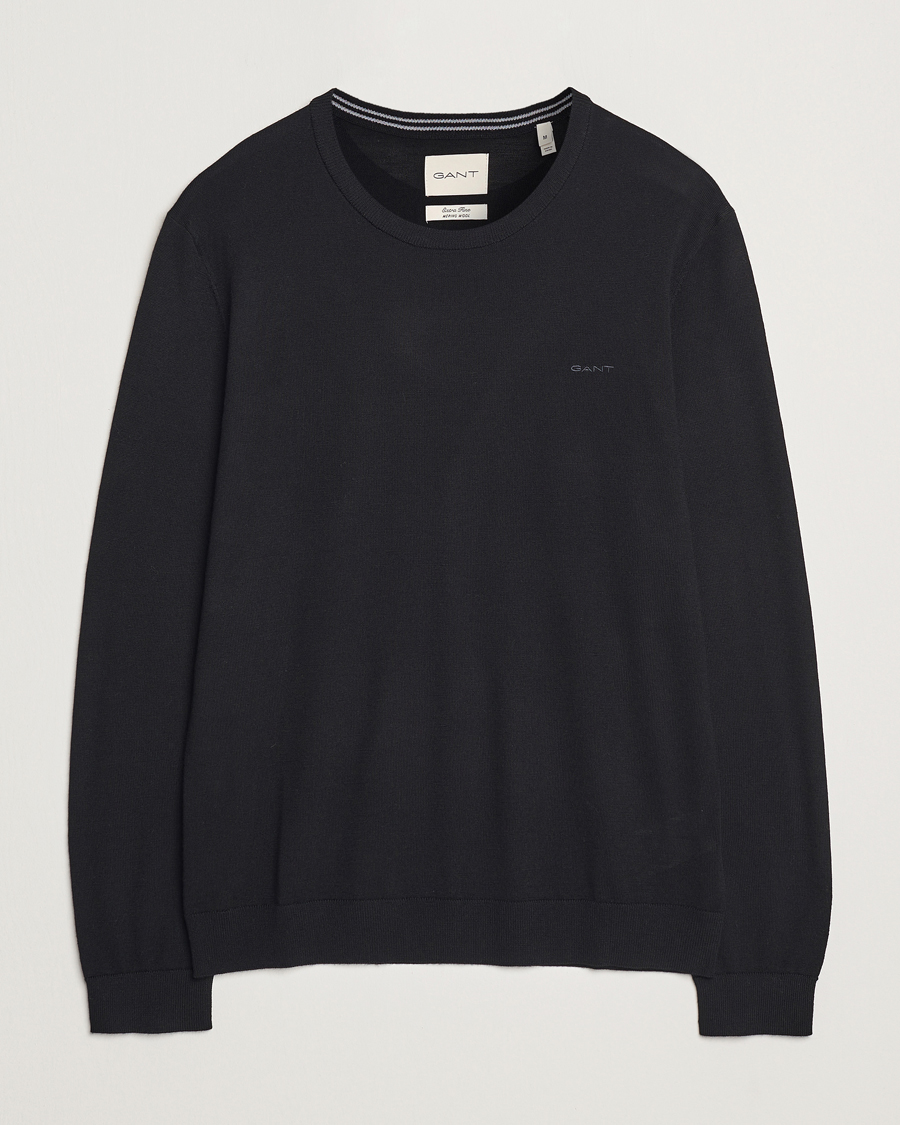 Herren | Pullover | GANT | Extrafine Merino Wool C-Neck Black