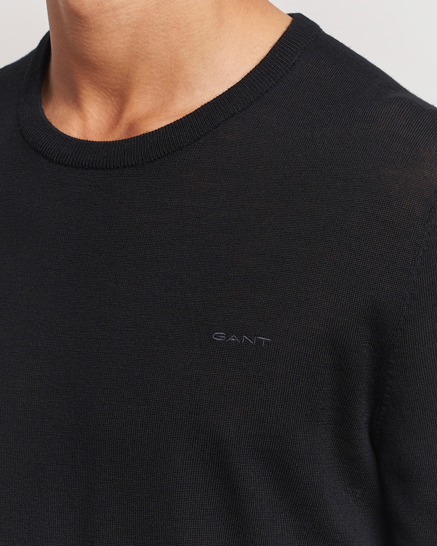 Herren | Pullover | GANT | Extrafine Merino Wool C-Neck Black